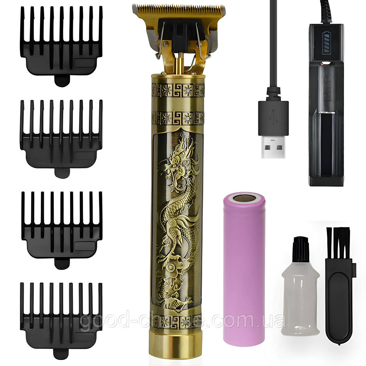 Акумуляторна машинка для стрижки + 4 насадки, з USB, M99 / Тример для стрижки волосся / Тример для бороди