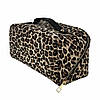 Шкіряна косметичка "Паула" (24х13х16 см), Світлий Леопард / Жіноча косметичка на блискавці, фото 6