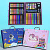 Набір для малювання в кейсі 128 предметів, Космонавт, Синій / Дитячий набір для творчості / Набір художника, фото 2