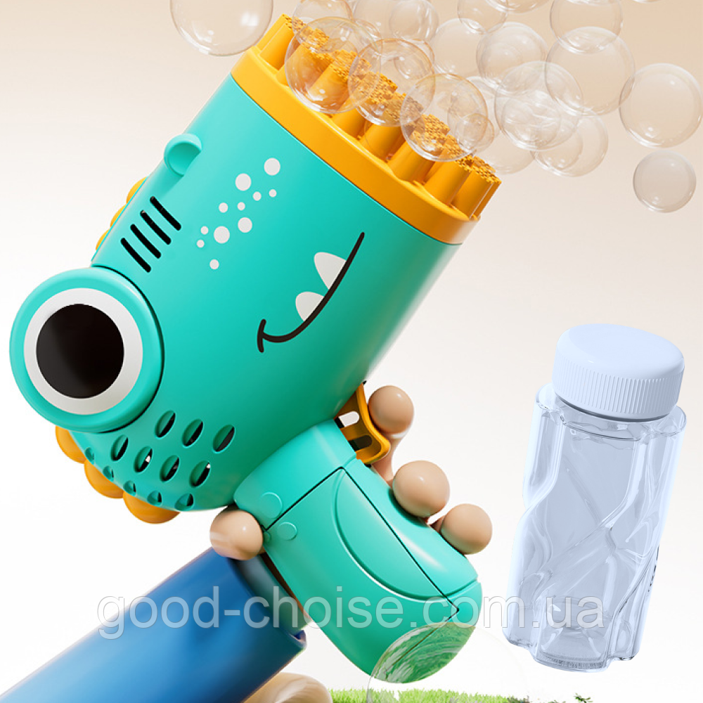 Дитячий пістолет для мильних бульбашок на батарейках, Bubble blaster, Блакитний / Генератор мильних бульбашок