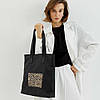 Шкіряна сумка-шопер «Leo», 38х36х9см, Чорна / Сумка жіноча / Великий шопер для жінок, фото 2