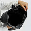 Шкіряна сумка-шопер «Leo», 38х36х9см, Чорна / Сумка жіноча / Великий шопер для жінок, фото 4