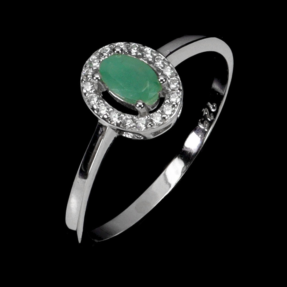 Смарагд срібна каблучка, 0194ЛИ, фото 1