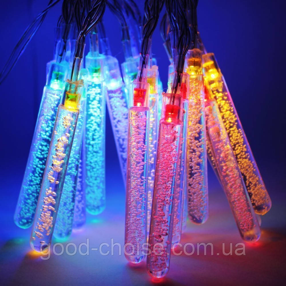 Гірлянда Бурульки від мережі, 4м, 20LED, Різнокольоровий / Світлодіодна LED гірлянда / Новорічна гірлянда