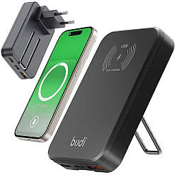 Бездротовий зарядний пристрій PD 30W (USB + 2xType-C) від 220В, Budi / Бездротовий зарядний пристрій бездротовий / Мережевий
