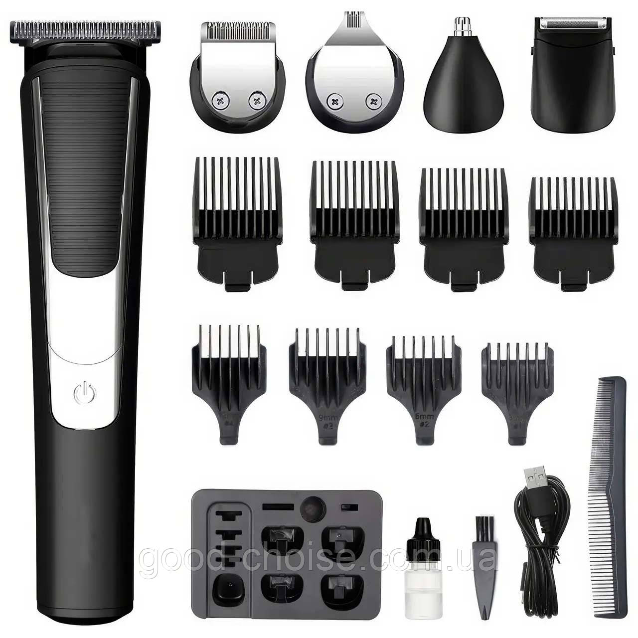 Машинка для стрижки (5 голівок + 8 насадок), від USB, RAF R4022 / Тример для волосся / Тример чоловічий, фото 1
