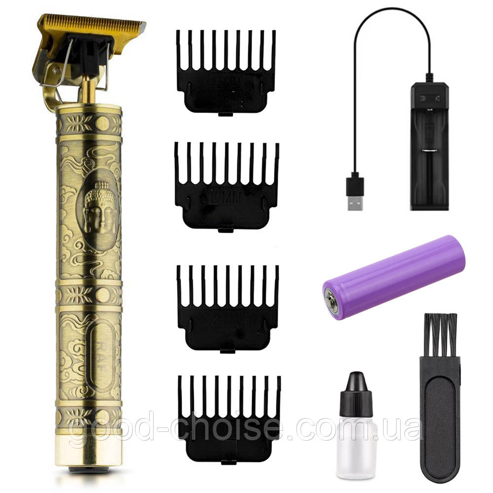 Акумуляторна машинка для стрижки + 4 насадки, 1200 мАг, RAF R482 / Бездротовий тример для волосся, фото 1
