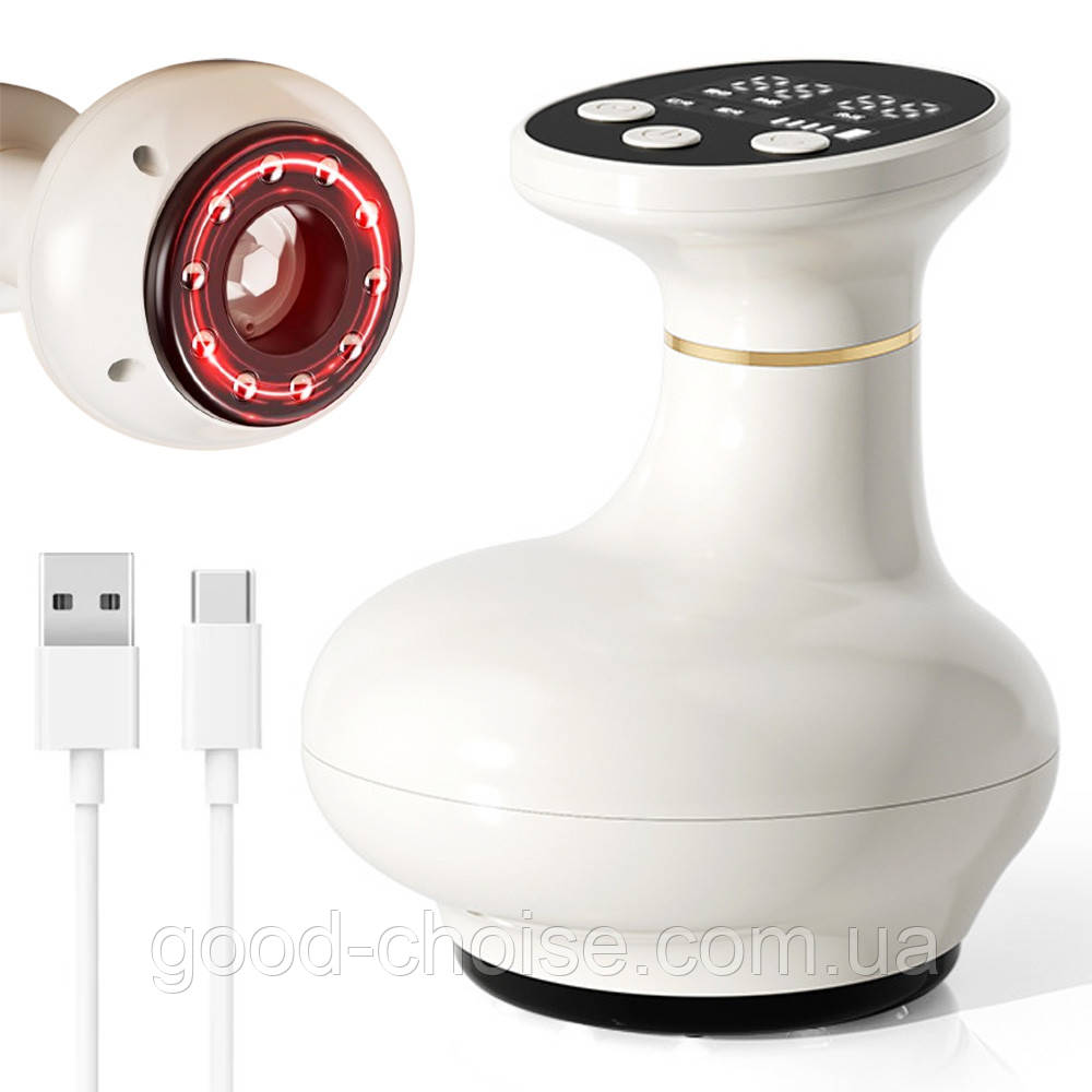 Ваккумний масажер від целюліту з підігрівом, до 55°C, від USB / Антицелюлітний масажер для тіла, фото 1