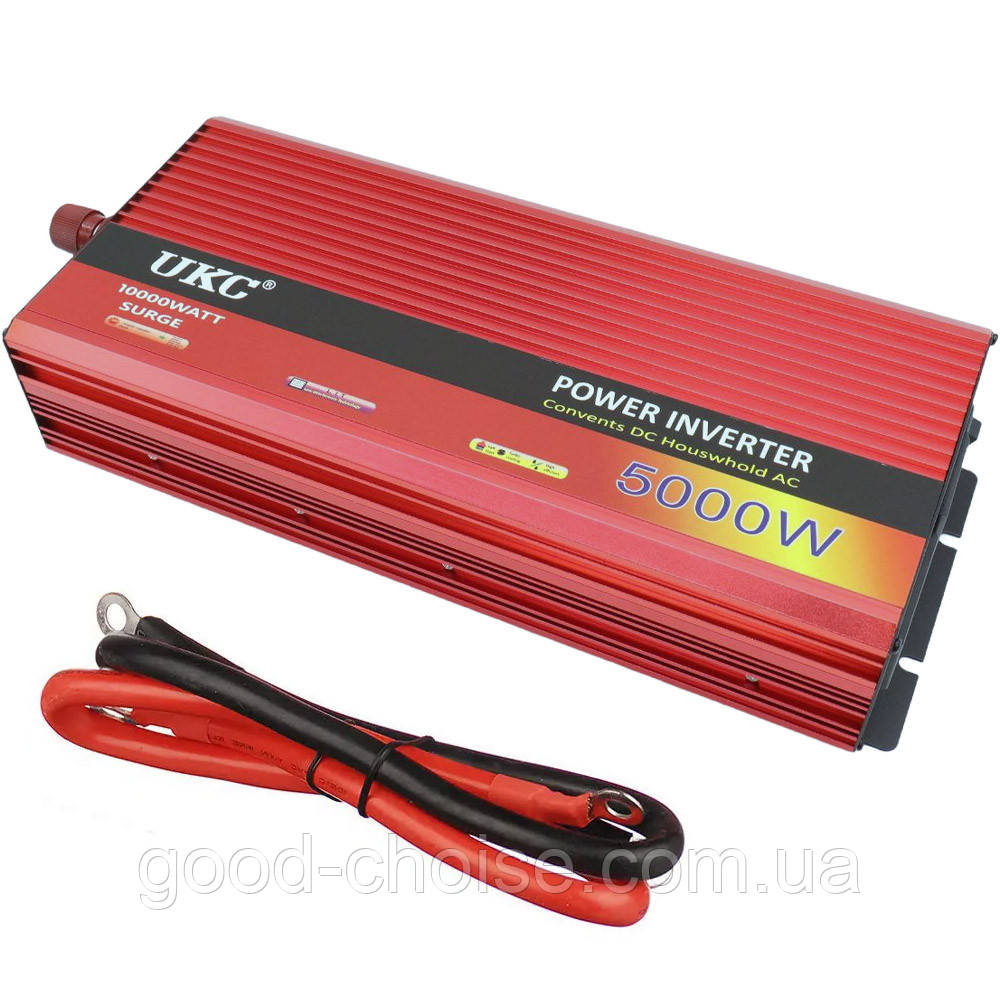 Перетворювач напруги 12V-220V (5000W) UKC / Автомобільний інвертор / Автоінвертор