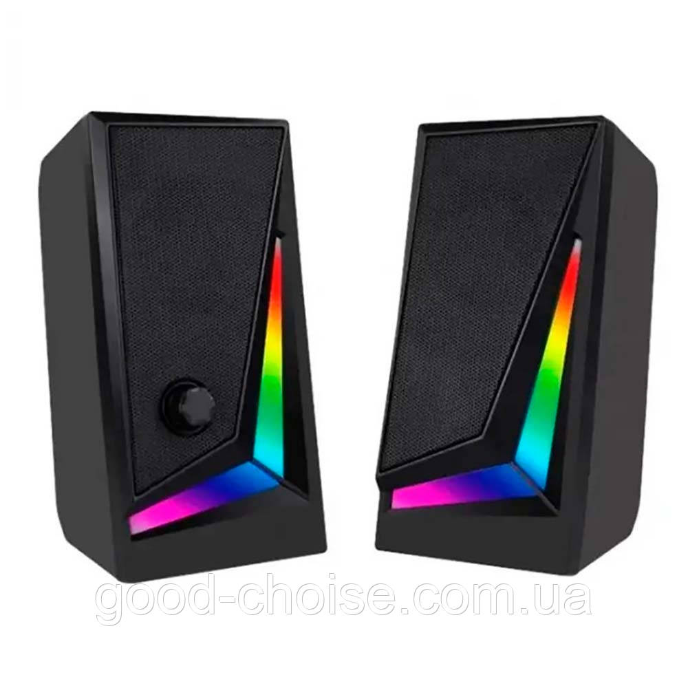 Комп'ютерні колонки з RGB-підсвіткою, від USB, MJ-100A / Колонки для комп'ютера / Настільні колонки