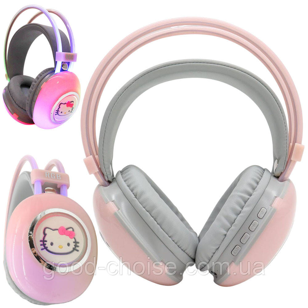 Бездротові навушники з RGB підсвіткою, Bluetooth, з USB, PG-706H / Накладні навушники / Блютуз навушники