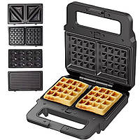 Сэндвичница 4в1 со съемными пластинами, 2200Вт, Zepline ZP-801 / Мультимейкер / Вафельница / Электрогриль