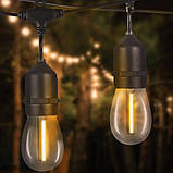 Декоративна садова ретро-гірлянда 20 м 20 LED GardenLine SOL1250 колір теплий-білий, фото 2