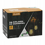 Декоративна садова ретро-гірлянда 20 м 20 LED GardenLine SOL1250 колір теплий-білий, фото 5