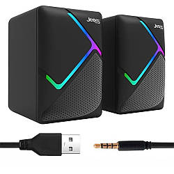 Акустична система c RGB підсвічуванням, 6Вт, USB, JEDEL S526 / Колонки комп'ютерні / Колонки для комп'ютера
