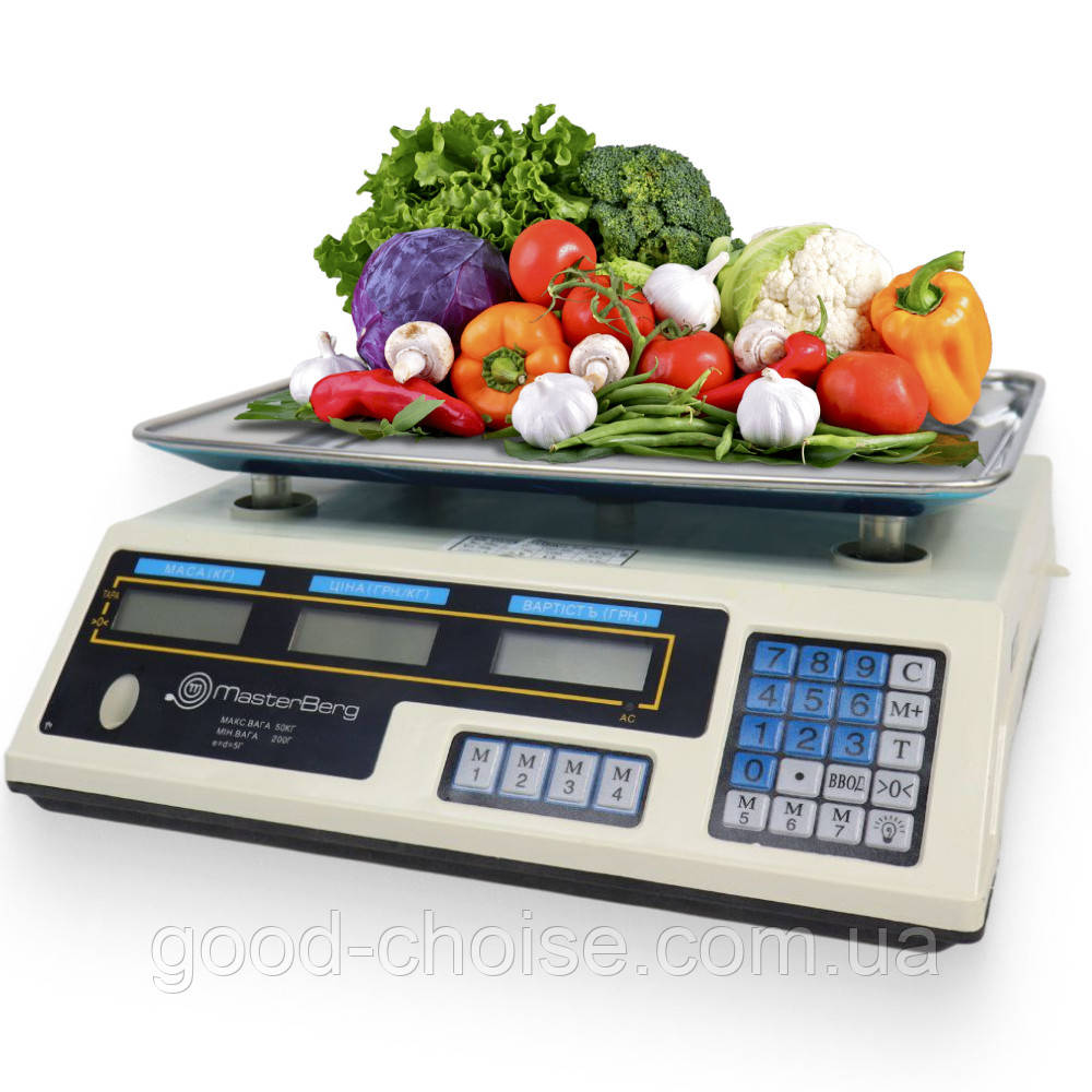 Ваги торгові до 50кг, з лічильником ціни, від мережі, MT-218B / Ваги для торгівлі / Ваги електронні, фото 1