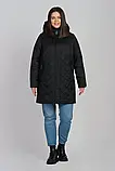Жіноча чорна весняна куртка Li-25 у розмірах 50-60, фото 5