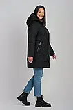 Жіноча чорна весняна куртка Li-25 у розмірах 50-60, фото 2