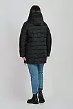 Стильна жіноча чорна куртка Li-21 в розмірах 54-70, фото 6