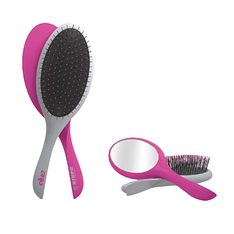 Масажний гребінець із дзеркалом Kiepe Magnetic Duo Grey-Pink (20101)