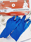 Латексная перчатка Medlux 50 штук L синя, фото 2