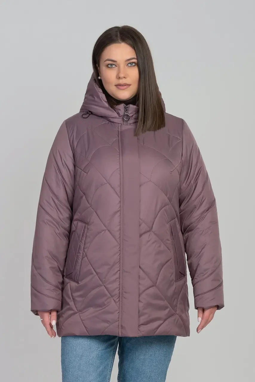 Жіноча стьобана куртка Li-23 в розмірах 56-70, фото 1