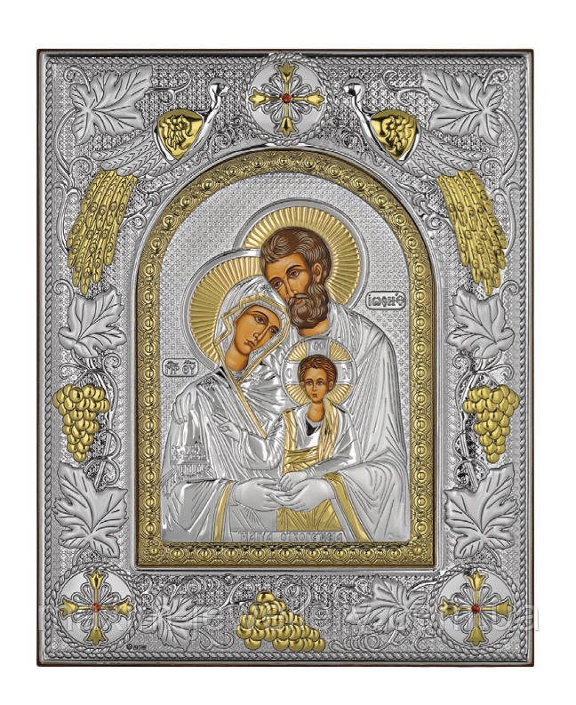 Срібна ікона "Свята Родина", фото 1