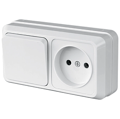 Вимикач 1-ний + розетка Lider LEGEND (Легенда) накладна LVR10-760