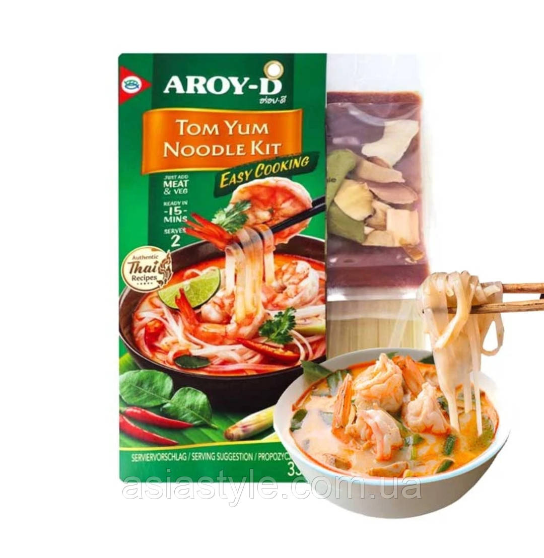 Набір для швидкого приготування супу том ям,Tom Yum, Tm Aroy-D, 332г, 4 порції, Таїланд, ч