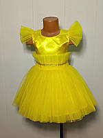 Пышное желтое платье для девочки,