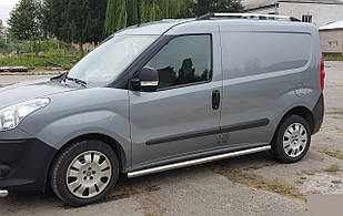 Пороги труби d60 без накладок кінцевик круглий\скош 2 шт нерж Fiat Doblo II 2005-