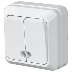 Вимикач Lider LEGEND (Легенда) накладний 2 кл. з підсвічуванням LVО10-781