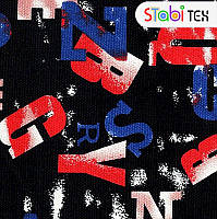 Тканина Дизайн Котон Букви Чорний sd1440