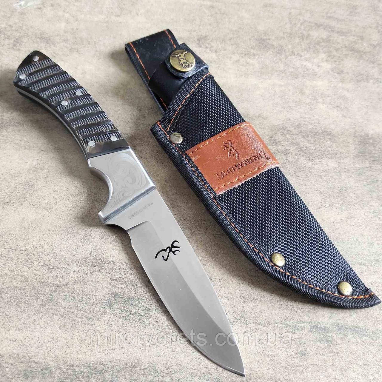 Ніж нескладний Browning 208, руків'я ріг (+подарунок)