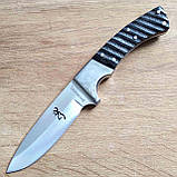 Ніж нескладний Browning 208, руків'я ріг (+подарунок), фото 2