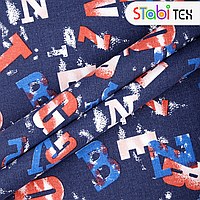 Тканина Дизайн Котон Букви Синій sd1440