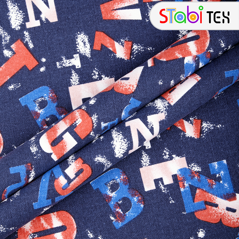 Тканина Дизайн Котон Букви Синій sd1440, фото 1