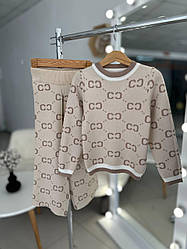 Комплект для дівчинки 2-а Кофта та штани Бежевий P-154, Happy Star, Бежевий, Дівчинка, Весна Осінь, 104