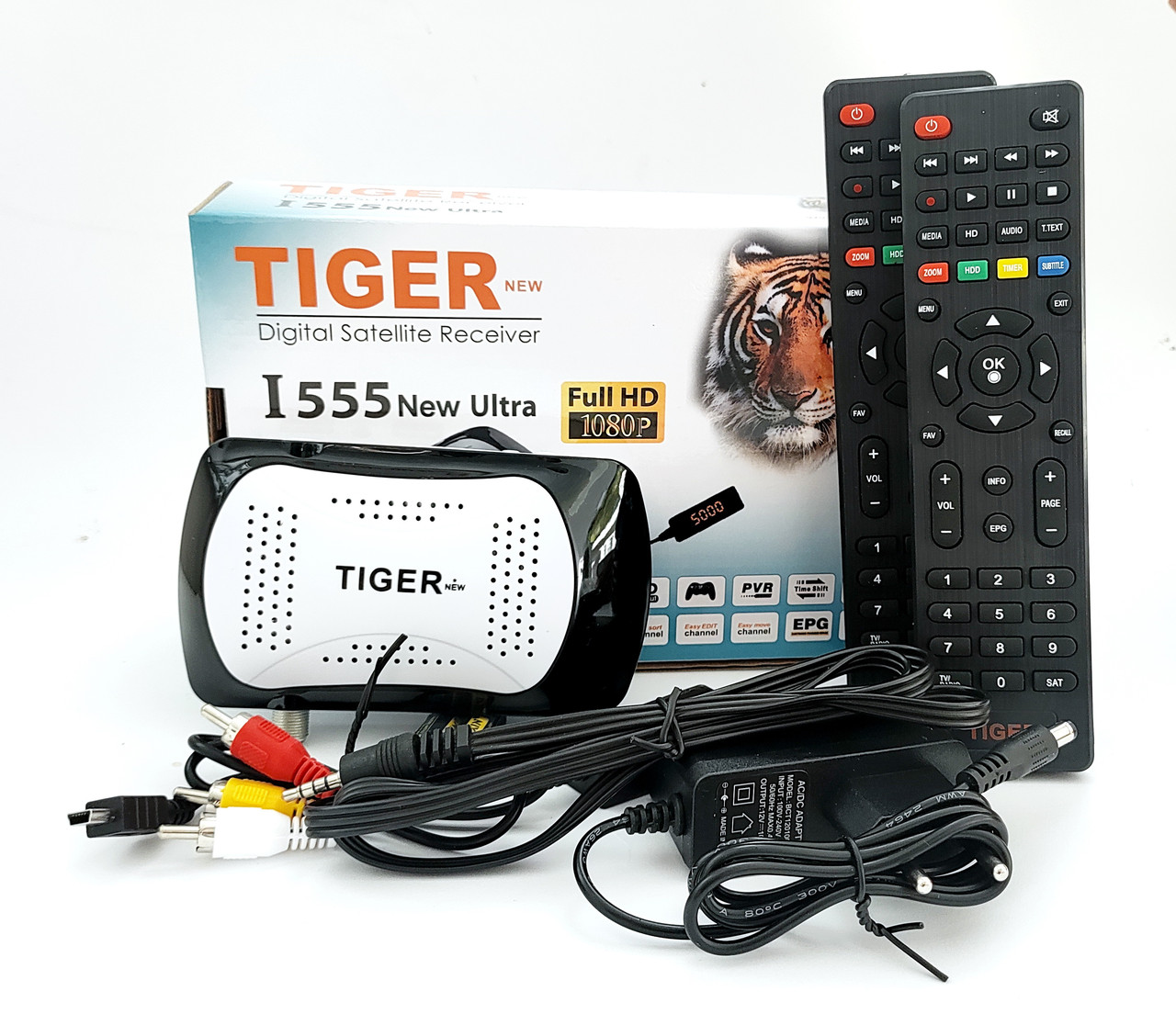 Супутниковий ресивер Tiger I555 New Ultra + 2 пульти + прошивка + RCA кабель