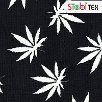 Тканина Дизайн Котон тонкий Канабіс ч/б sd707