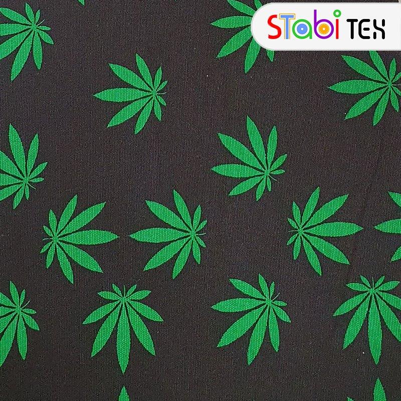 Тканина Дизайн Котон тонкий Канабіс Чорний sd707-03