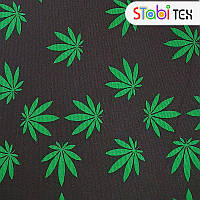 Тканина Дизайн Котон тонкий Канабіс Чорний sd707-03