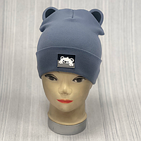 М 89514. Шапка подвійна з відворотом і вушками для хлопчика "BEДМЕДИК", 2-5 років, різні кольори