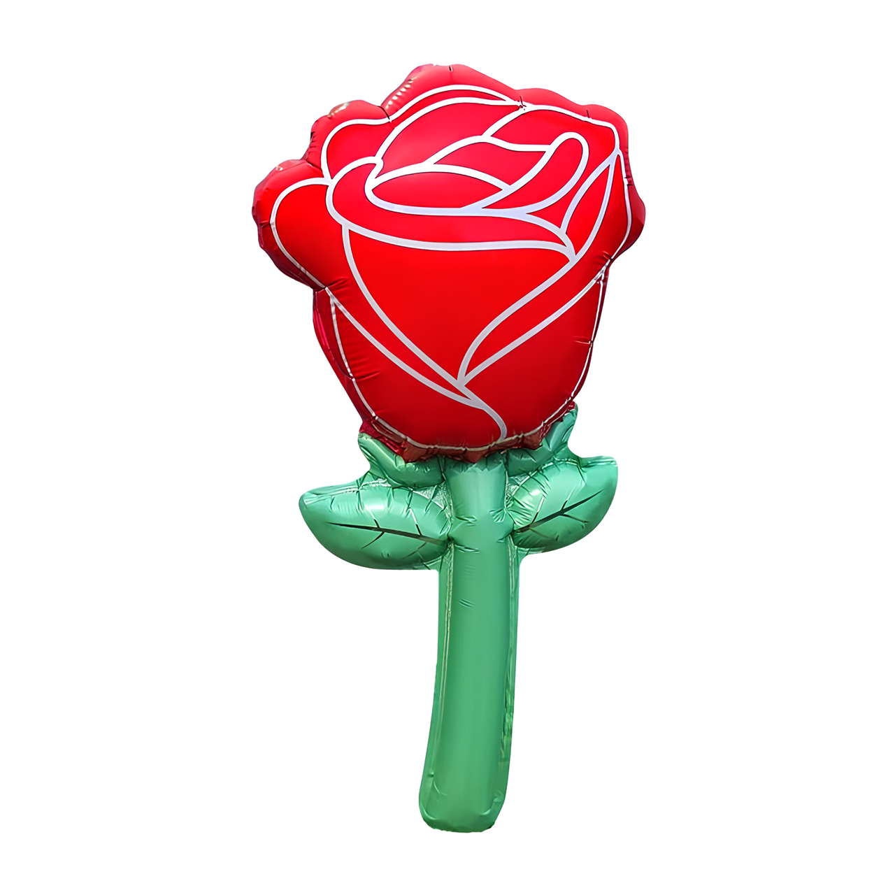 Фольгована кулька міні-фігура Троянда зі стеблом 40x19см (15") Пряма | 8 березня