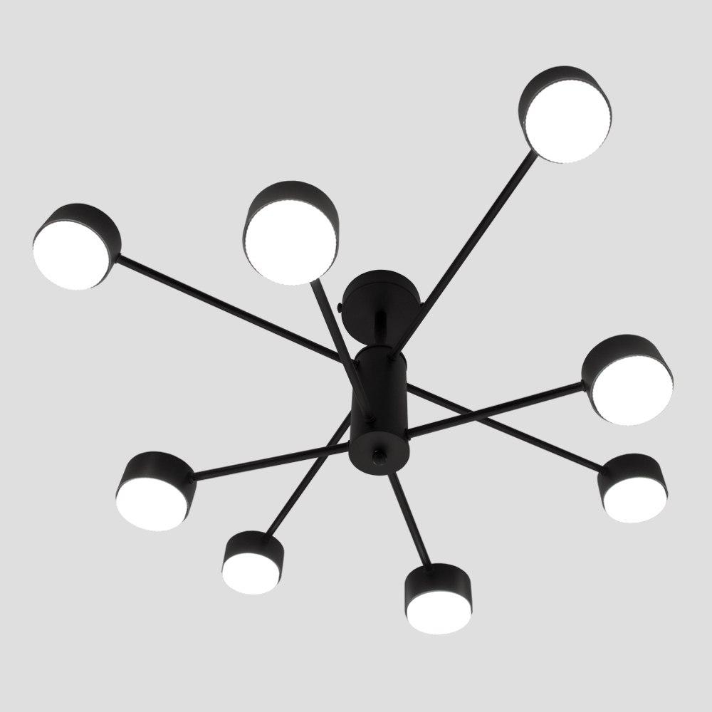 Люстра RAY 8xGX53 BLACK (4+4) чорна на 8 ламп GX53 Luminaria 220V IP20 (стельовий світильник під змінні LED лампи) 780x300мм