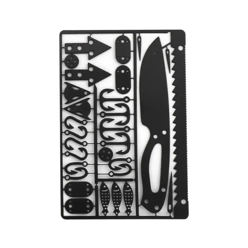 Багатофункціональний інструмент з нержавіючої сталі мультитул аварійний інструмент для кемпінгу Кредитка-мульт, новий, Type 9, фото 1