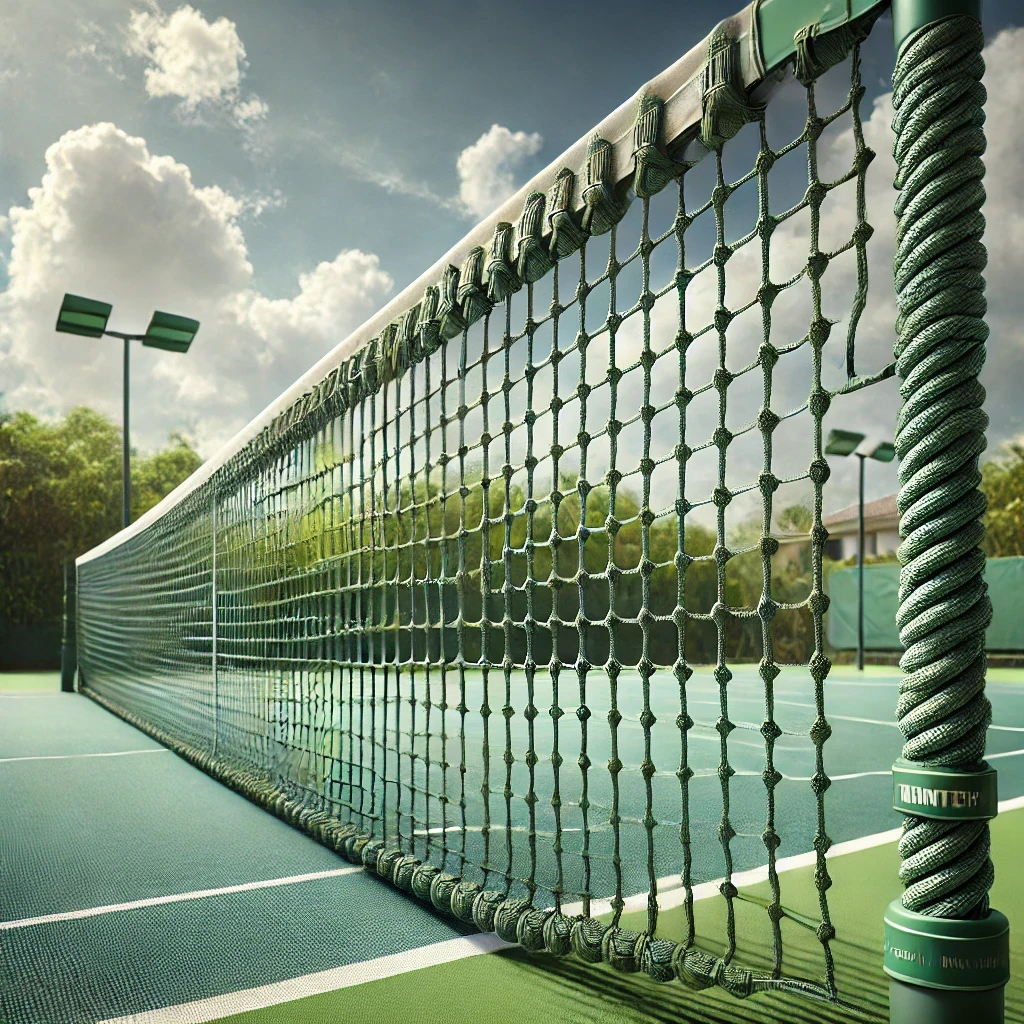 Сітка для тенісу безузлова "ЄВРО ТРЕНУВАЛЬНА" жовто-зелена, поліпропілен, сталевий трос, фото 1