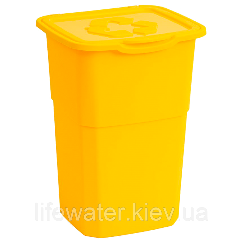 Бак для сміття 50 л Eco жовтий, фото 1