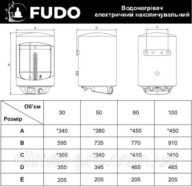 Электрический водонагреватель Fudo FDD-30L