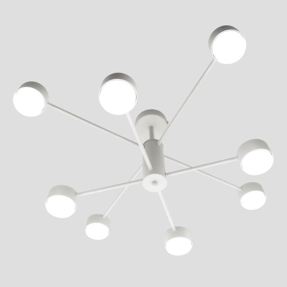 Люстра RAY 8xGX53 WHITE (4+4) біла на 8 ламп GX53 Luminaria 220V IP20 (стельовий світильник під змінні LED лампи) 780x300мм
